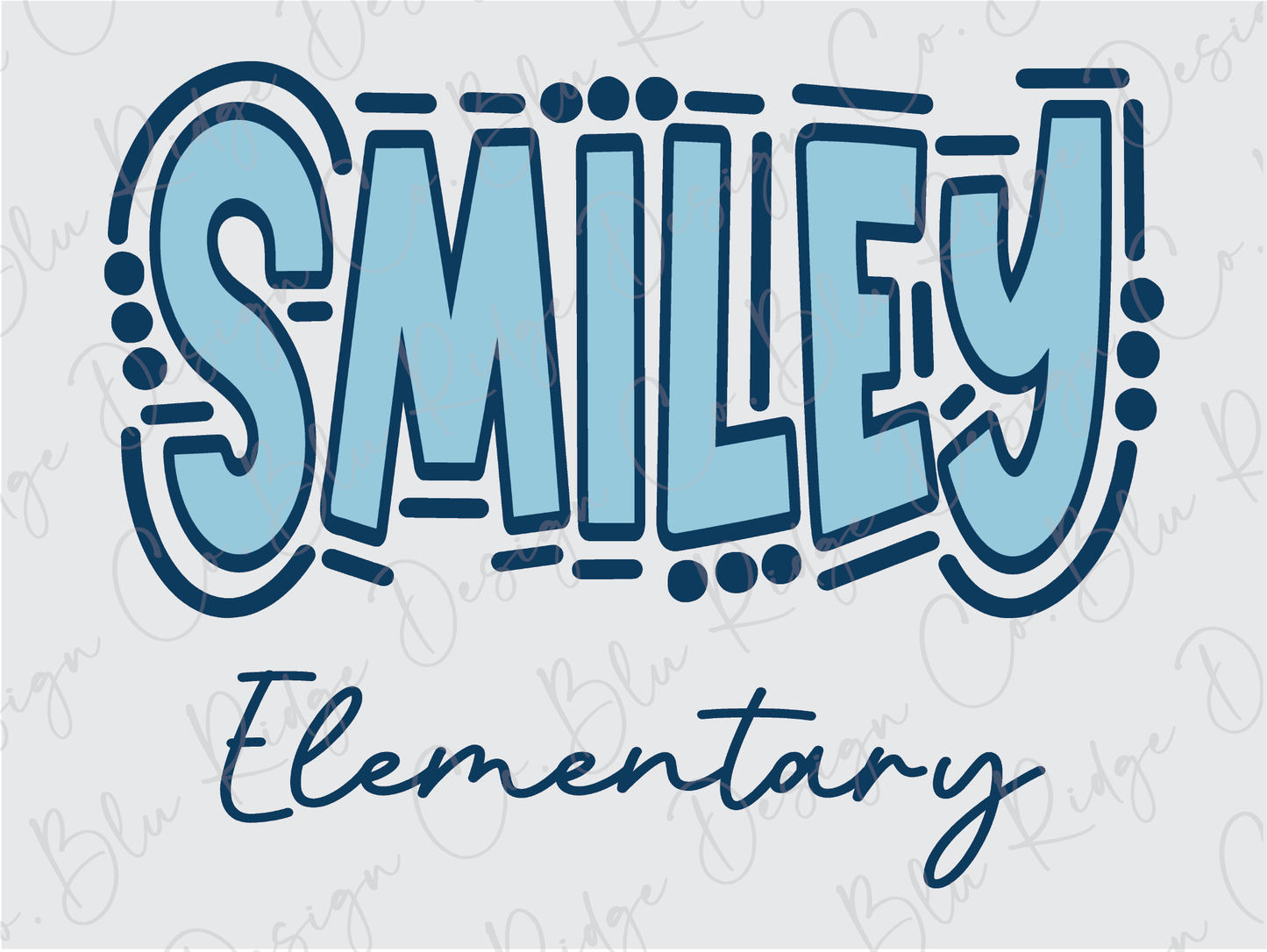 Long County Blue Tide Smiley Elementary School Spirit Graphic T-Shirt