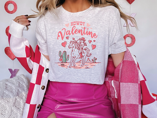 Howdy Valentine Country Cowgirl Graphic T-Shirt