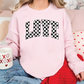 Varsity Checkered Love Valentines Day Graphic T-Shirt