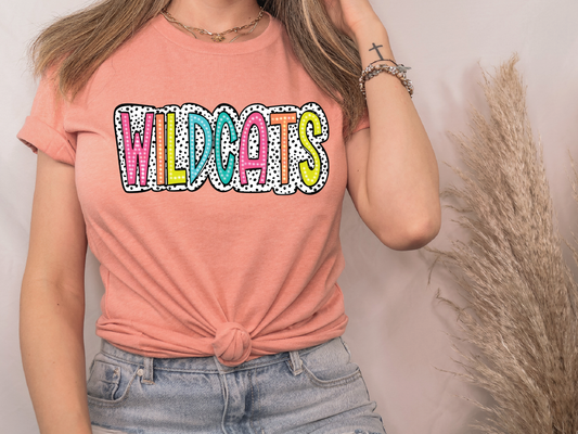 Wildcats Colorful Dalmatian Graphic T-Shirt