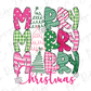 Stacked Pink Merry Christmas Graphic T-Shirt