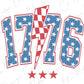 a red, white and blue logo with stars