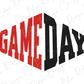 the word game day on a white background