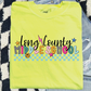 Checkered Retro Long County Schools Graphic T-Shirt