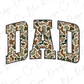 the word dad is made up of camouflage print