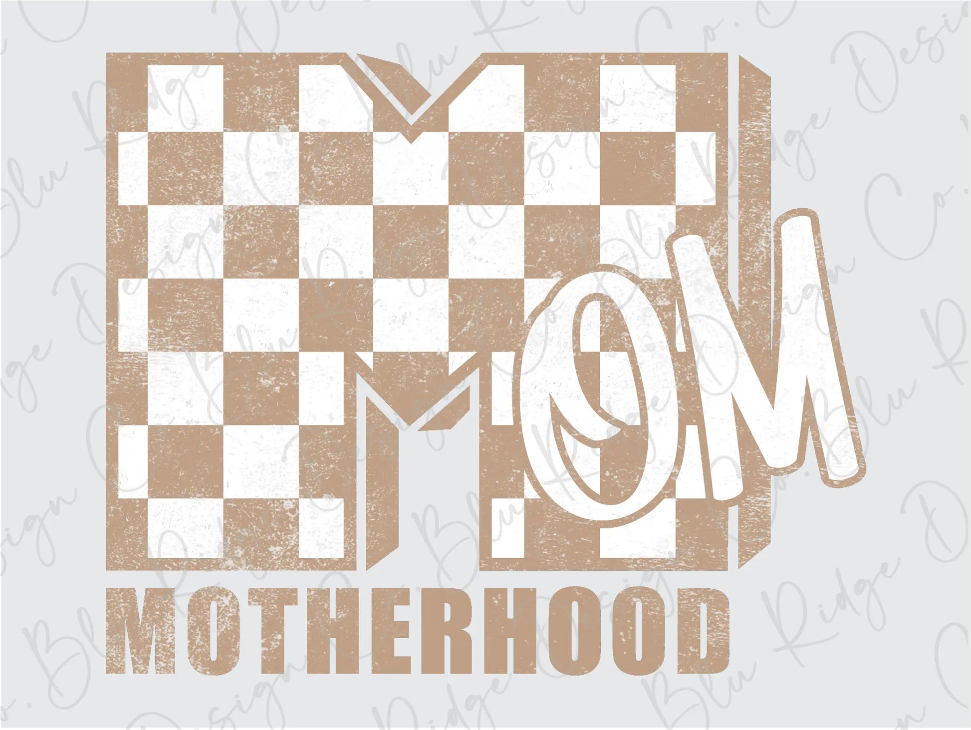 a picture of the word mom with a checkerboard pattern