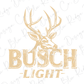 a deer head with the words busch light on it