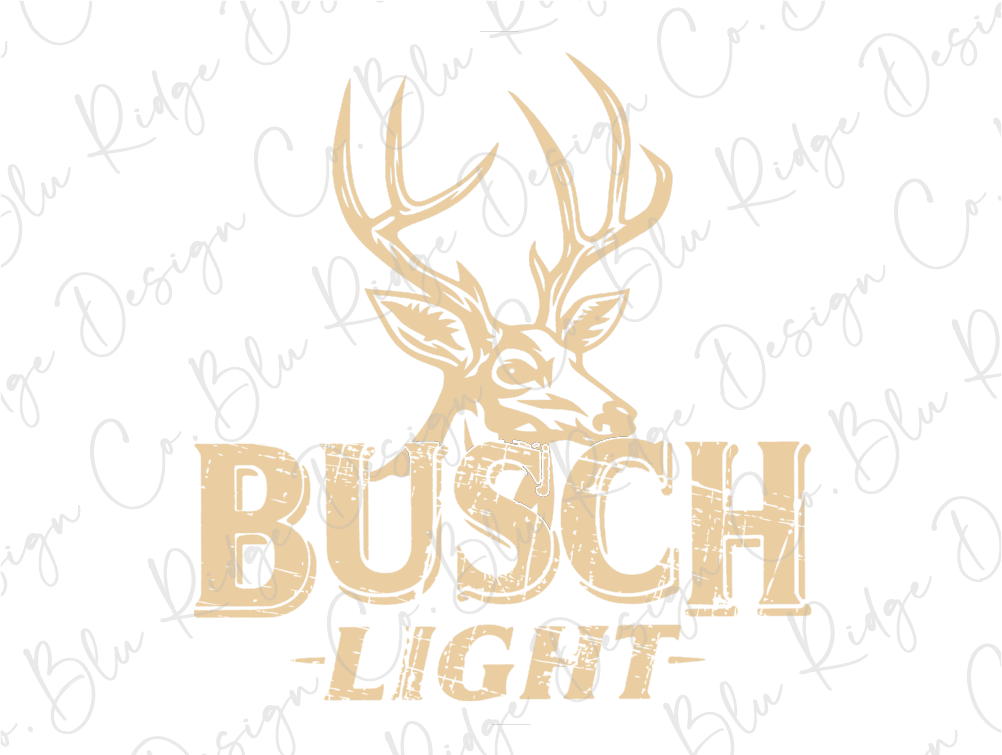 a deer head with the words busch light on it