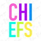 the text "CHIEFS" in large, colorful letters.