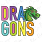 A colorful dragon with stars on its eyes is featured prominently in the image.