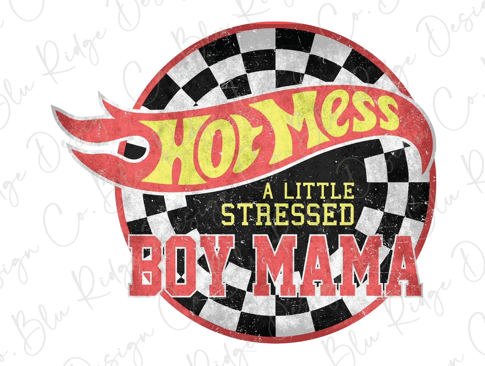 a sign that says, hot mess a little stressed boy mama