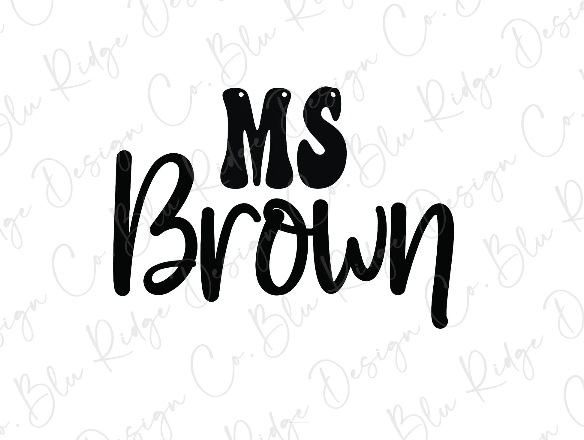 a black and white photo of the word ms brown