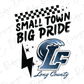 a logo for a small town big pride