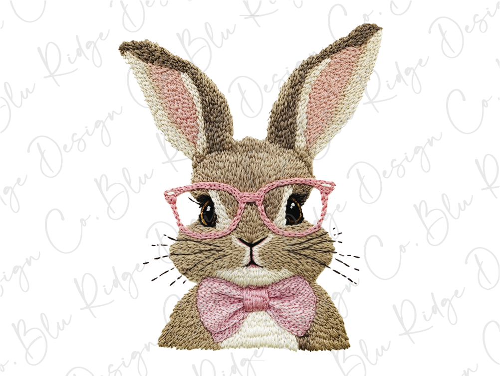 a rabbit wearing glasses and a bow tie