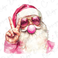 a watercolor painting of a santa clause giving the peace sign