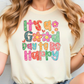 a woman wearing a t - shirt that says happy birthday
