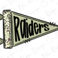 A flag with the word "Ridgers" written on it in a stylized font.