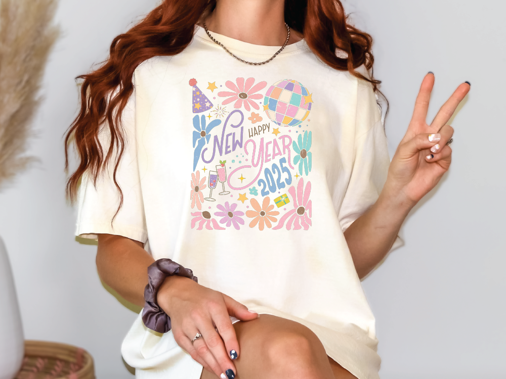 a woman sitting on a chair with a peace sign