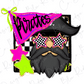 a pirate-themed design with a pirate flag, a pirate's hat, and a pirate's face with checkered glasses and a beard.