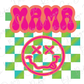 Retro Mama Neon Checkers Graphic T-Shirt