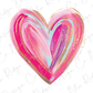 a painting of a pink heart with gold glitters