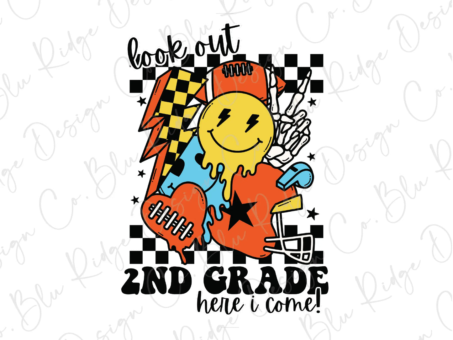 a t - shirt with the words 2nd grade here i come