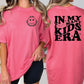 two women wearing pink shirts that say in my many kids era