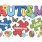 a puzzle piece with the words autism on it