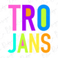the text "TRO JANS" in a colorful, stylized font.