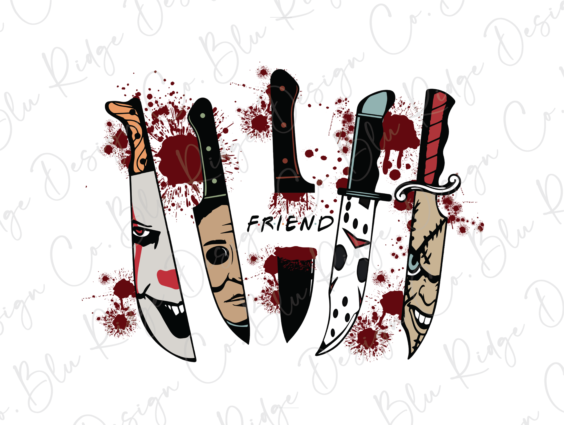 a group of knives with blood on them