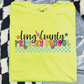 Checkered Retro Long County Schools Graphic T-Shirt