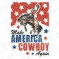 a cowboy riding a horse with stars on it