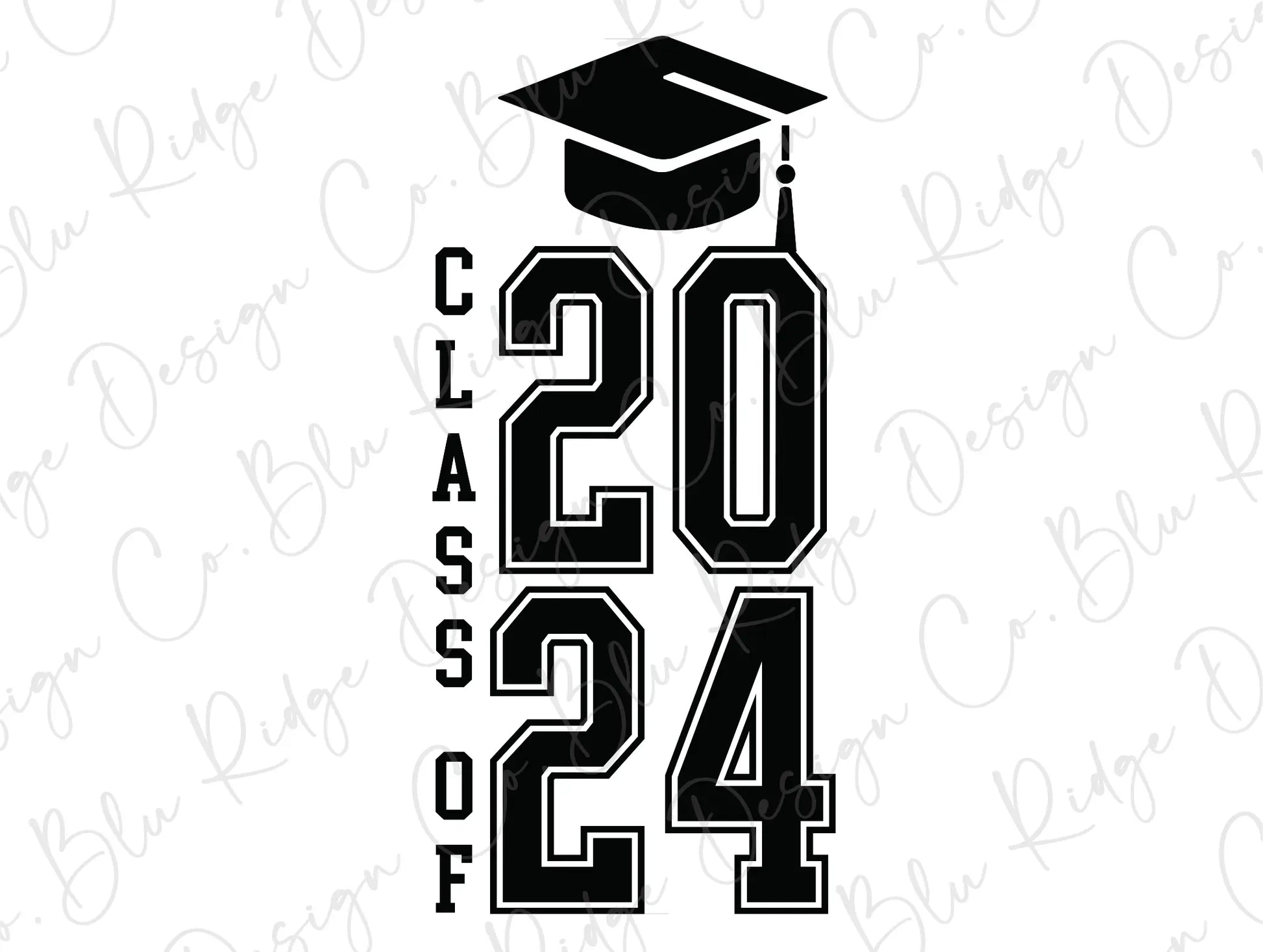 a black and white graduation sticker with the number twenty twenty forty forty forty forty