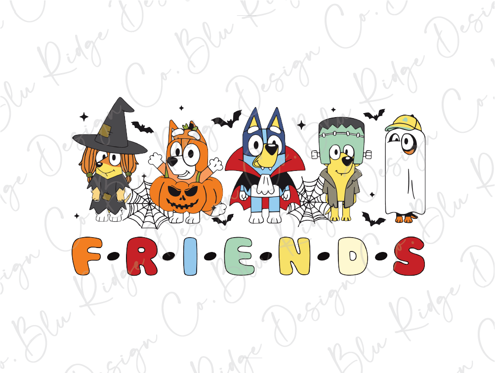 a group of cartoon characters that say friends