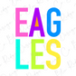 the word "EAGLES" in a colorful, stylized font.