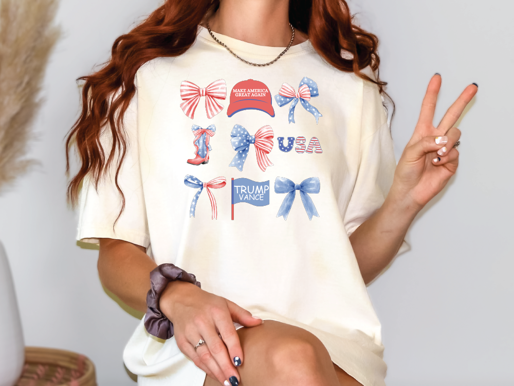 a woman sitting on a chair with a peace sign