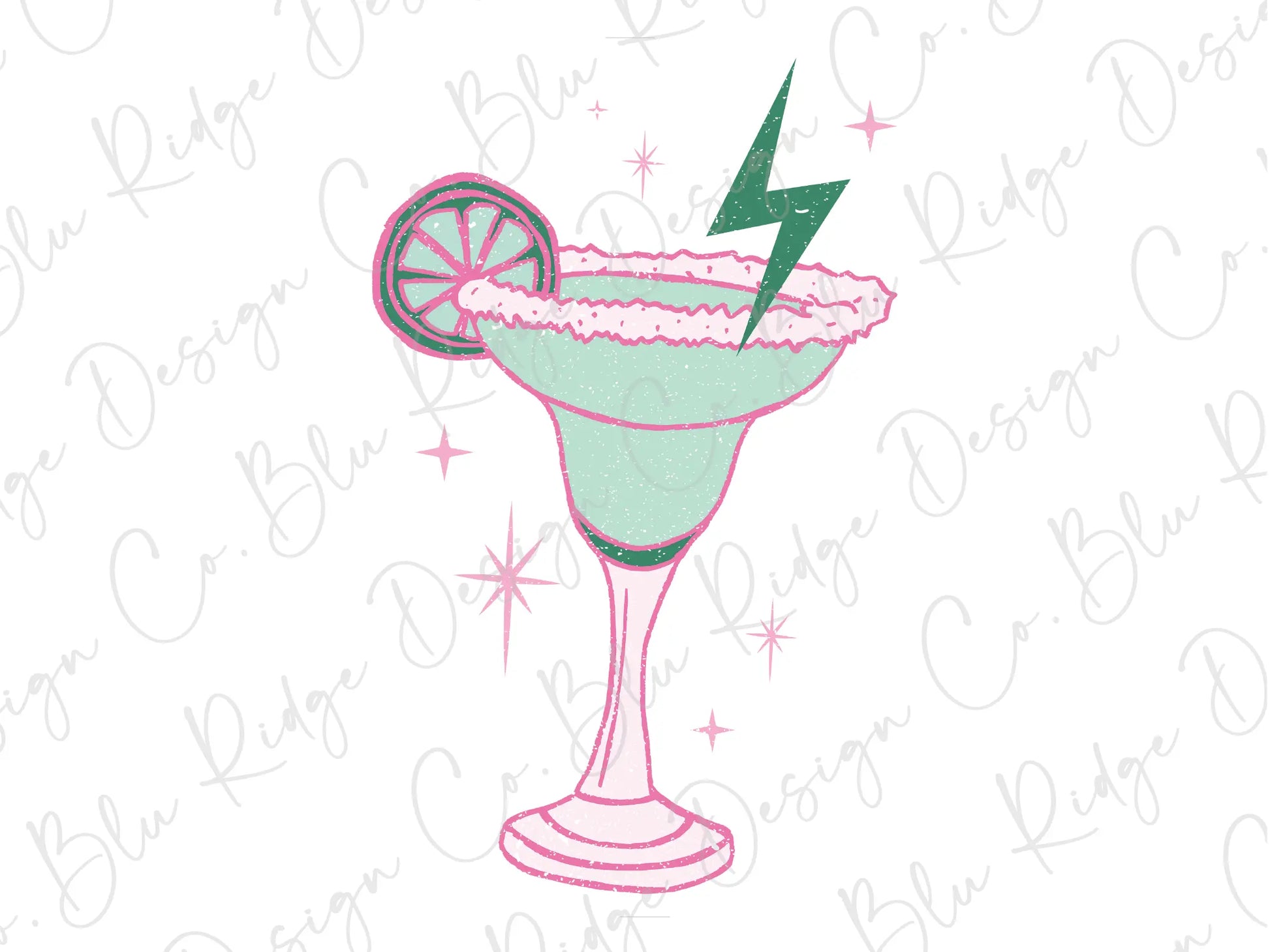 a drawing of a drink with a lightning bolt in it