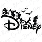 a mickey mouse silhouette with the word disney on it