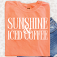 an orange shirt that says sunshine iced coffee