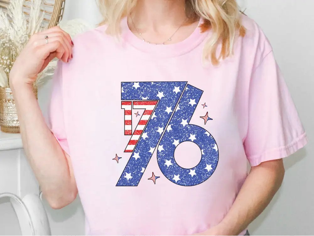 a woman wearing a pink shirt with the number seventy on it