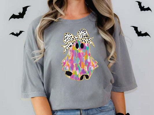 Watercolor Coquette Ghost Graphic T-Shirt