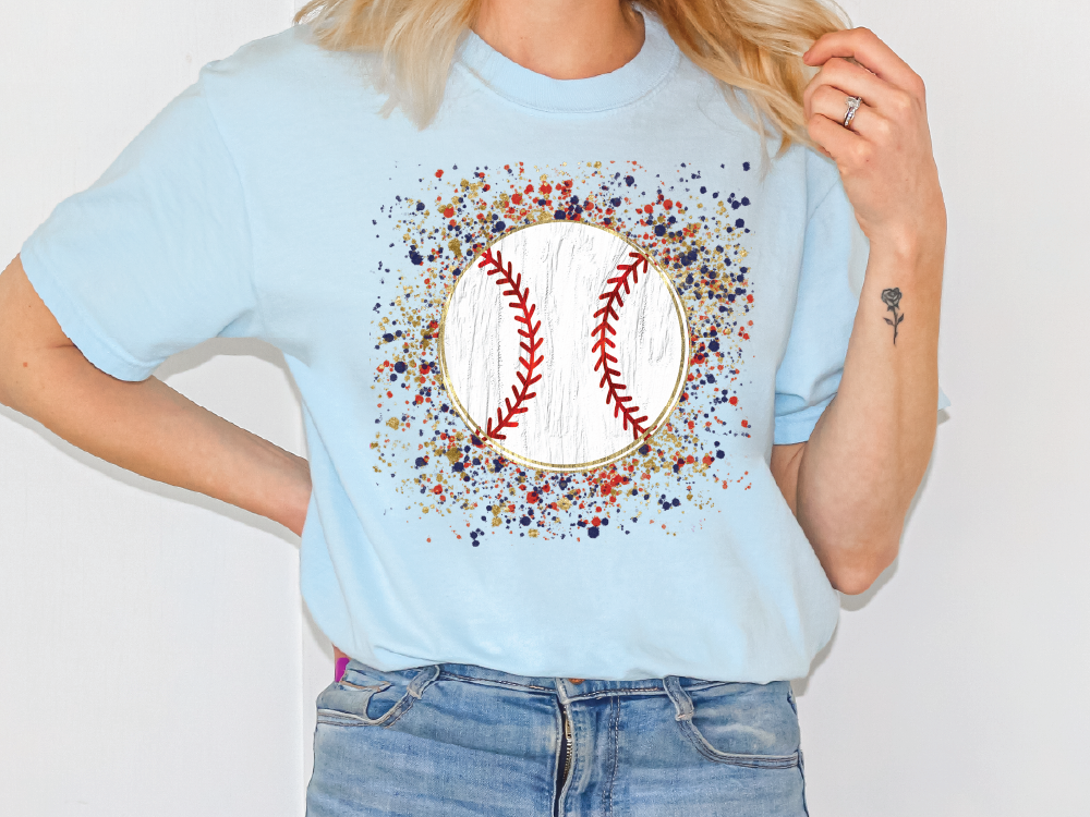Baseball Splatter Direct To Film (DTF) Transfer - Blu Ridge Design Co ...