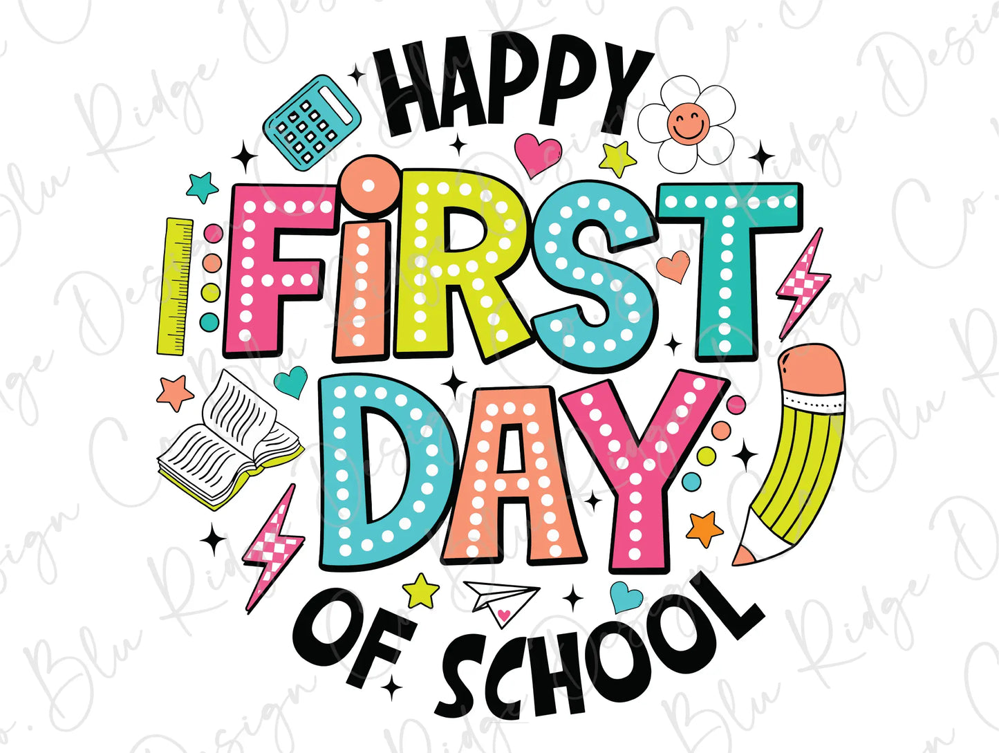 a happy first day of school clipart