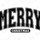 Merry Christmas Black Banner Graphic T-Shirt