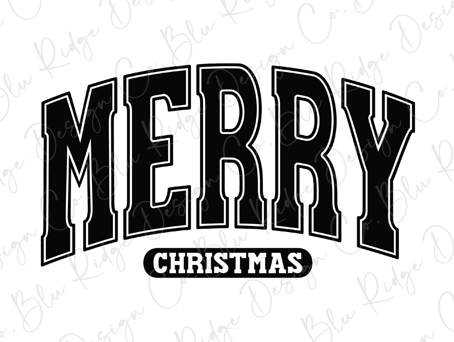 Merry Christmas Black Banner Graphic T-Shirt