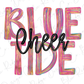Blue Tide Cheer Colorful Streak Graphic T-Shirt