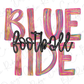 Blue Tide Football Colorful Streak Graphic T-Shirt