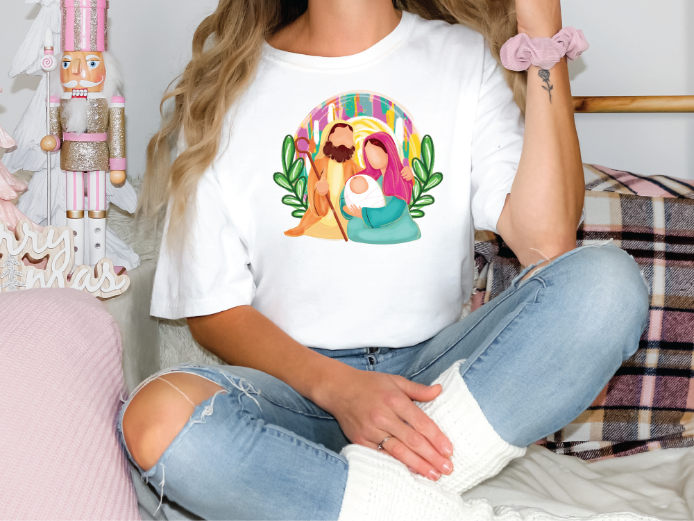 Brush Strokes Jesus Graphic T-Shirt