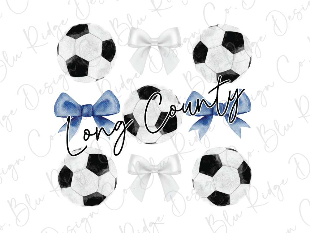 a bunch of soccer balls with a bow