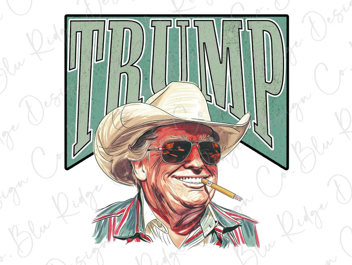 a drawing of a man wearing a cowboy hat and sunglasses